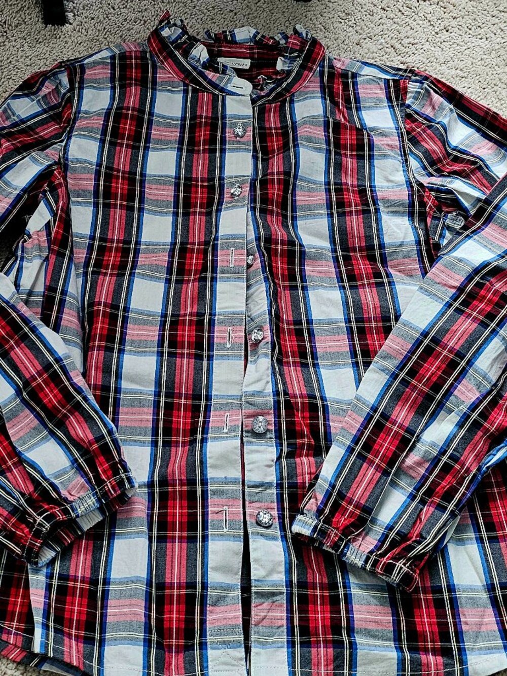 J Crew Girl Christmas Tartan Shirt